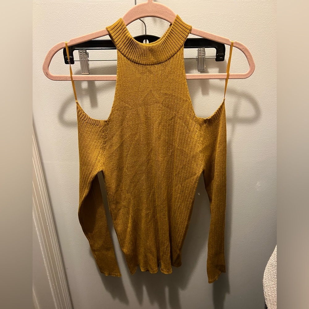 Mustard off the shoulder sweater